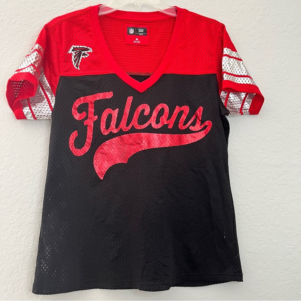 NFL Women’s Atlanta Falcons V neck Jersey Tee Sz M